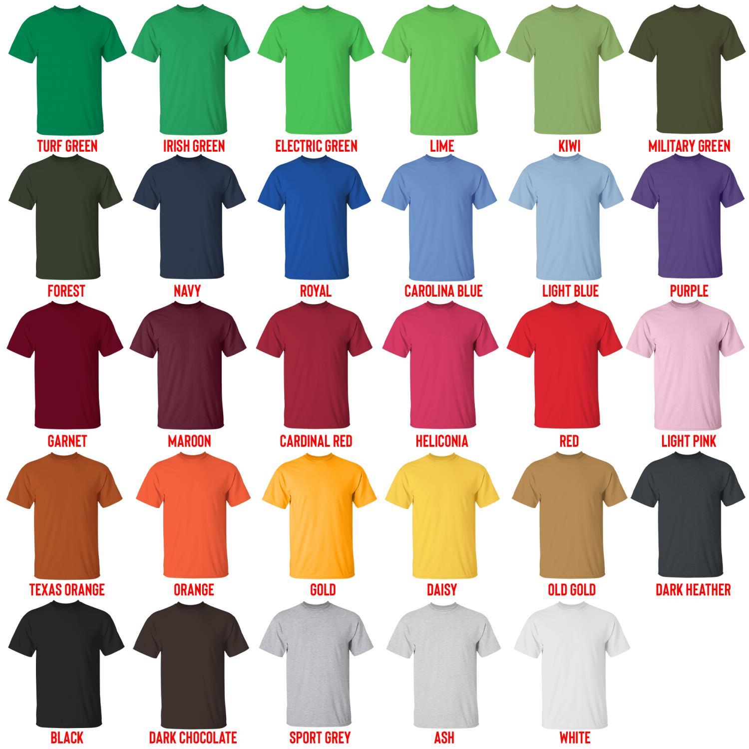 t shirt color chart - Fruits Basket Store