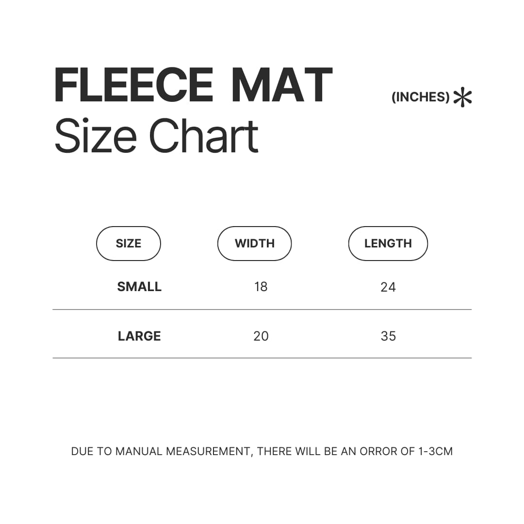 Fleece Mat Size Chart - Fruits Basket Store