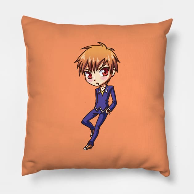Kyo Sohma Chibi Fruits Basket Throw Pillow