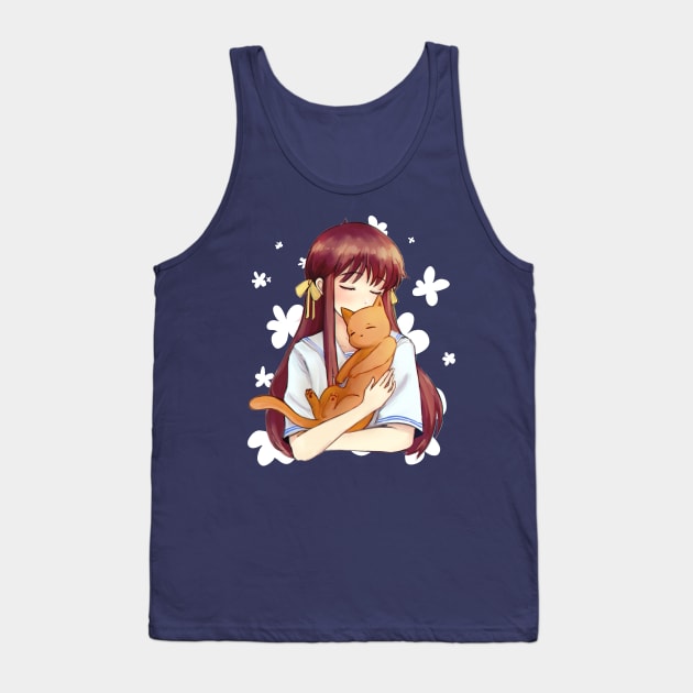 Cute Tohru White Flowers Fruits Basket Tank Top - Image 2