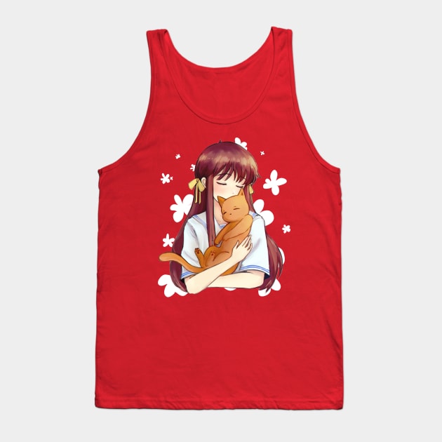 Cute Tohru White Flowers Fruits Basket Tank Top - Image 4