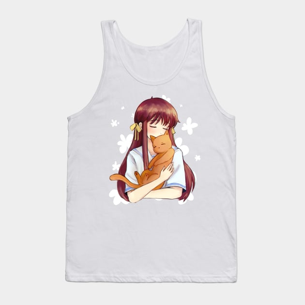 Cute Tohru White Flowers Fruits Basket Tank Top - Image 5