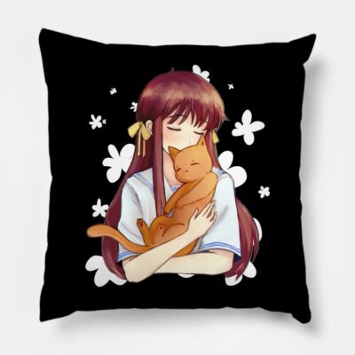 Cute Tohru White Flowers Throw Pillow