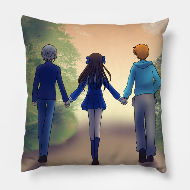 Lets Stay Together Always Fruits Basket Throw Pillow